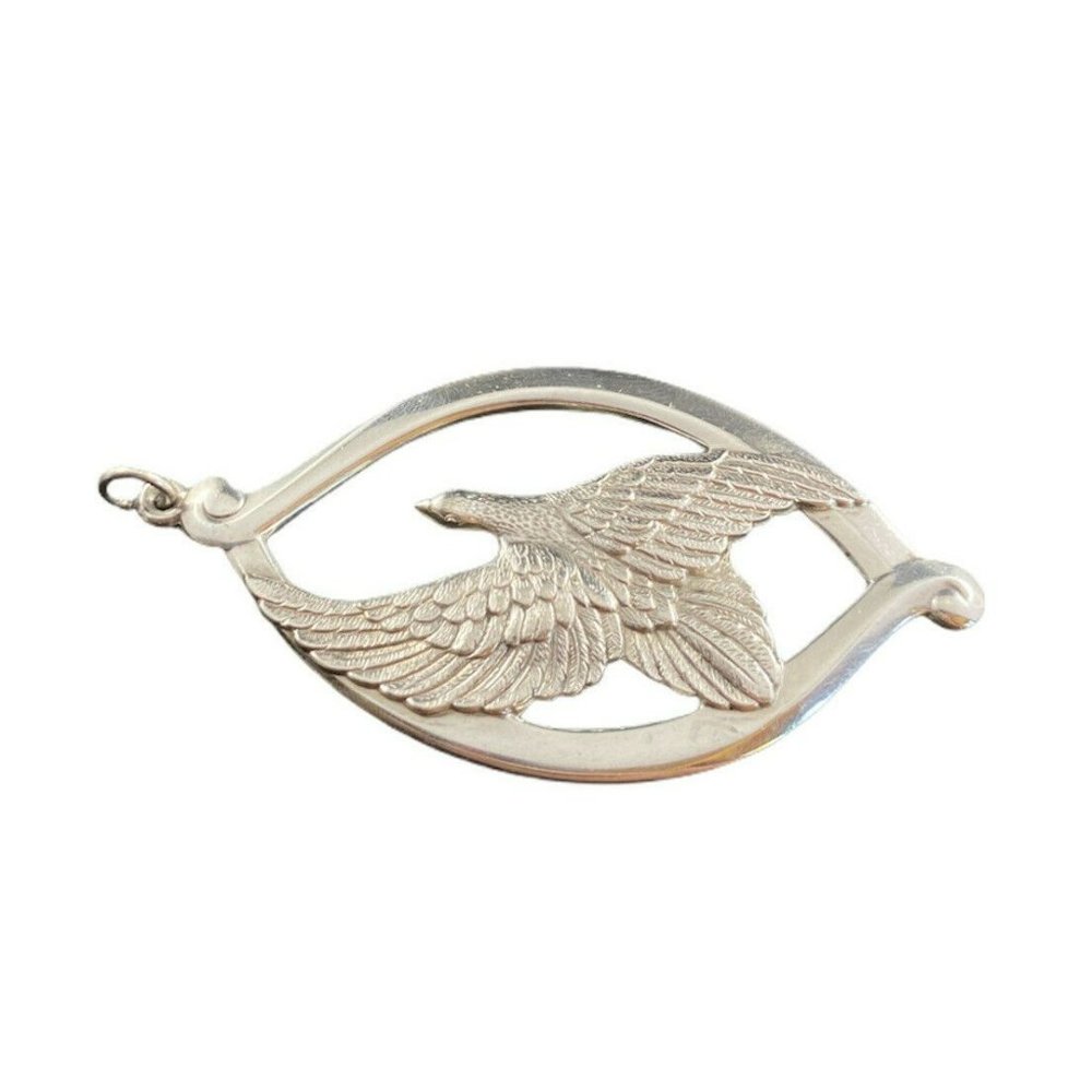 Vintage Wallace Sterling Silver Dove Pendant Bird In Flight 1974 Fine